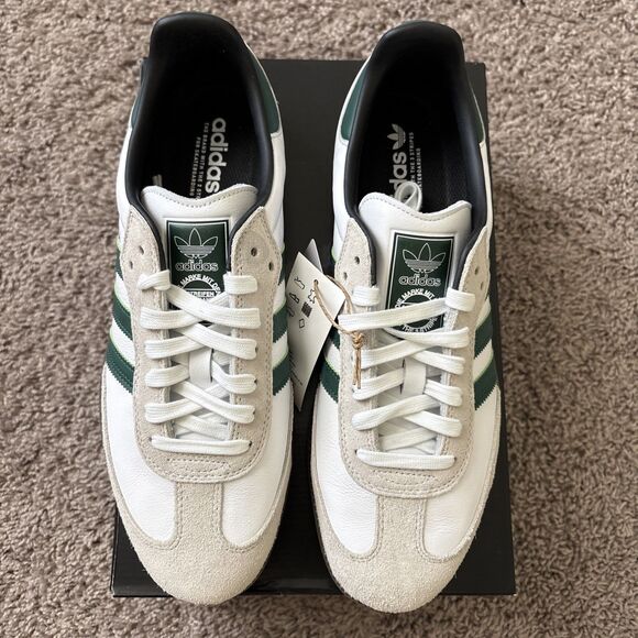 adidas Men's Samba ADV White College Green Brown Size 11 GY6940 New Sneakers - Picture 3 of 8